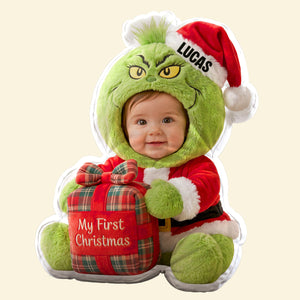 Baby First Christmas Lovely Mischief Pillow - Custom Photo Christmas Gifts For Kids 02pgtn141026