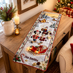Christmas Mouse Family Table Runner - Personalized Gifts For Family 01pgqn290826