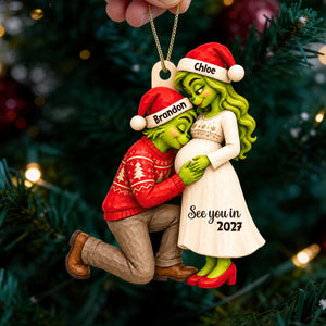 Furry Naughty Couple Pregnancy Announcement Baby Bump Ornament - Personalized Christmas Gifts For Couples 01tydt201026