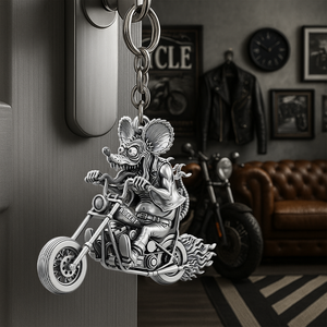 Personalized Gifts For Biker Keychain, Crazy Outlaw Motorcycle 06QHPU300625