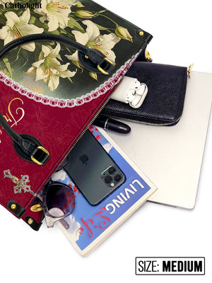 Catholight Lilies of Faith Leather Bag
