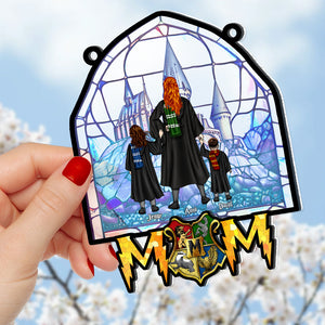 Personalized Gifts For Mom Suncatcher Ornament 01httn240424tm Witch and Kids-Homacus