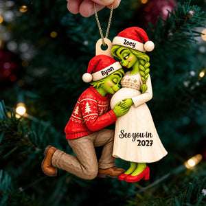 Furry Naughty Couple Pregnancy Announcement Baby Bump Ornament - Personalized Christmas Gifts For Couples 01tydt201026