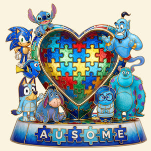 Ausome Gang Acrylic Plaque - Custom Photo Gifts For Autism Kids 03qhtn020426