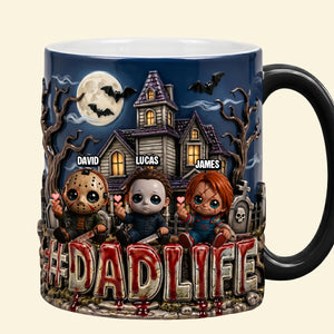Dad Life With Little Horrors Magic Mug - Personalized Gifts For Dads 05patn120526