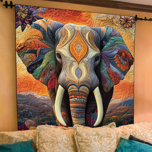 Moonlit Elephant Quilted Blanket 04acxn110425