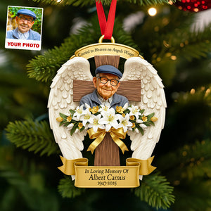 Angle Wings Christmas Ornament Custom Photo Gifts For Heaven 03HUDT120925