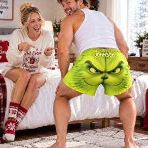Holiday Character Men's Beach Shorts - Personalized Gift For Him 05QHQN210926