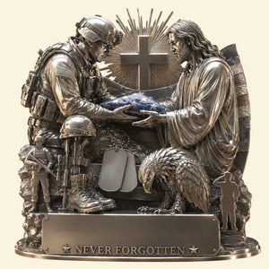 God Bless Our Veteran Plaque - Personalized Keepsake To Remember Veteran 03qhtn190626