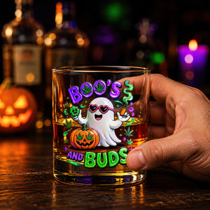 Stoner Boo Round Glass - Personalized Halloween Gifts 04TODT170826-Homacus