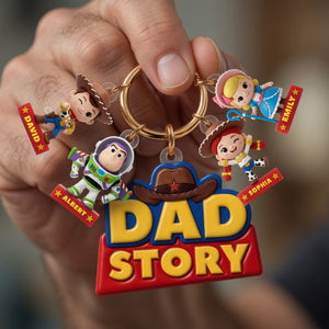 Lovely Characters Acrylic Tag Keychain - Personalized Gifts For Dads 022tyqn230426