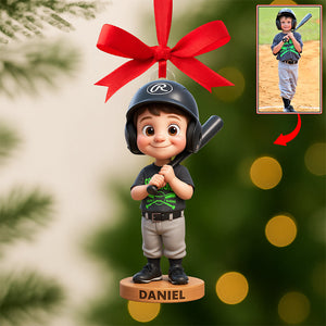 Baseball Kid Acrylic Ornament - Custom Photo Gifts For Baseball Lovers 01pgqn280825 - Ornament - GoDuckee