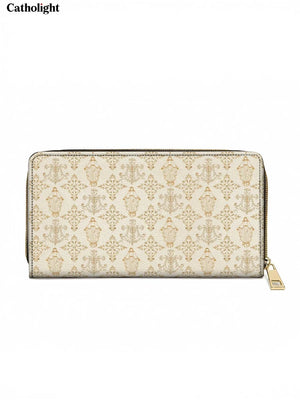 Catholight The Ave Maria Pattern Leather Wallet Purse