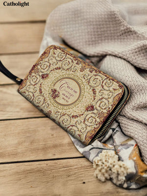 Catholight Strength in Grace Leather Wallet Purse
