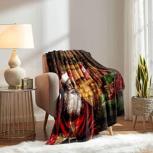 Cozy Santa By The Fireplace - Personalized Christmas Blanket 125laxx180725