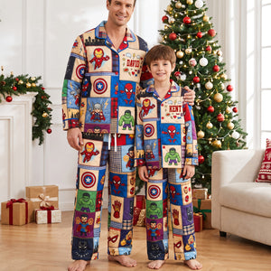 Power Team Family Button Up Pajama Set - Personalized Gifts 05NAQN270826