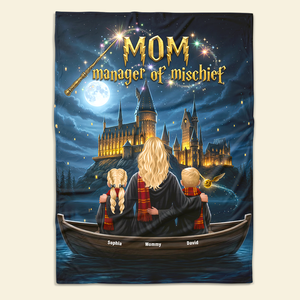 Mom Manager Of Kid Blanket - Personalized Gifts For Mother 02huqn010426