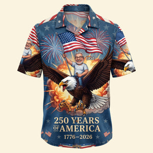 Custom Photo Free Ride With American Eagle Hawaiian Shirt, Personalized Gifts For Patriots 04qhtn300526