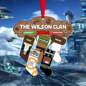 Personalized Gifts For Family Christmas Galaxy Socks Stocking Ornament 02qhtn251024 - Ornament - GoDuckee