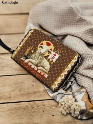 Catholight Agnus Dei Leather Wallet Purse