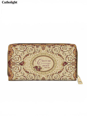 Catholight Strength in Grace Leather Wallet Purse