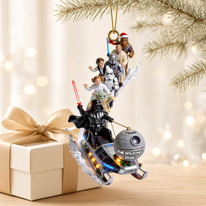 Elliptical Snow Slide Acrylic Ornament - Personalized Gifts 01QHDT310826