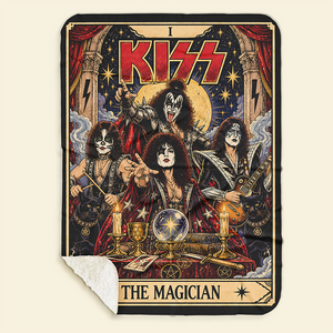 KISS Rock And Roll Tarot Card Blanket - Personalized Gifts For Music Lovers 07HULU281026