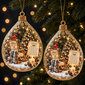 Christmas In Heaven Cardinal Ornament - Personalized Memorial Gift 07PADT300926