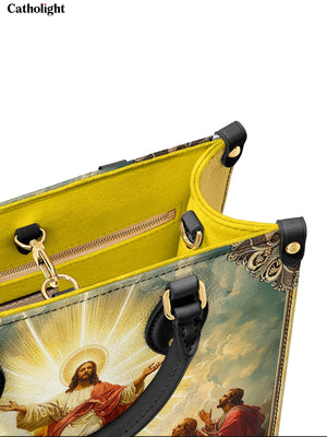 Catholight Ascension of Christ Leather Handbag - Divine Glory in Art