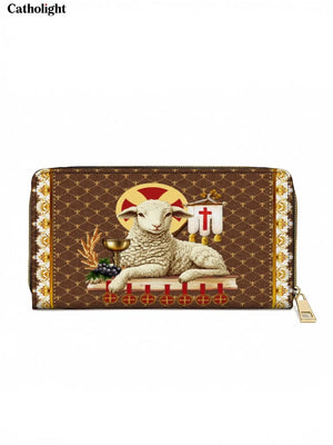 Catholight Agnus Dei Leather Wallet Purse