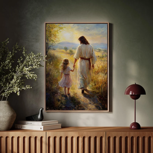 Jesus Walking with a Child Canvas Print 09acxd060525