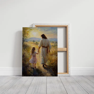 Jesus Walking with a Child Canvas Print 09acxd060525