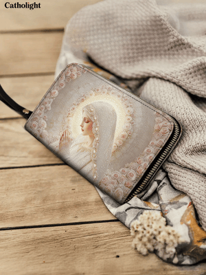 Catholight Rose Halo Devotion - Leather Wallet Purse