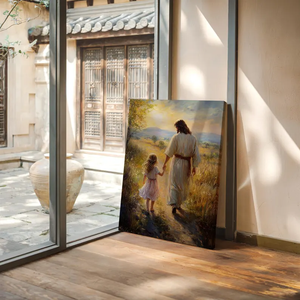 Jesus Walking with a Child Canvas Print 09acxd060525