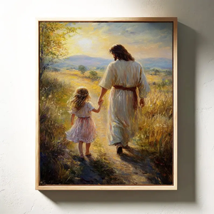 Jesus Walking with a Child Canvas Print 09acxd060525