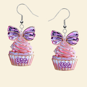 Cute Cupcakes Earrings - Personalized Gifts For Cartoon Lovers 01TGDT080725-Homacus