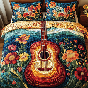 Acoustic Bloom 3-Piece Quilted Bedding Set NCU0VL1246