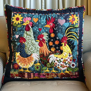 Adorable Chickens Quilted Pillow Case NCU0TL531