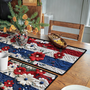 Americana Daisy Patch Quilted Table Runner and Quilted Place Mat Set NCU0PT4506