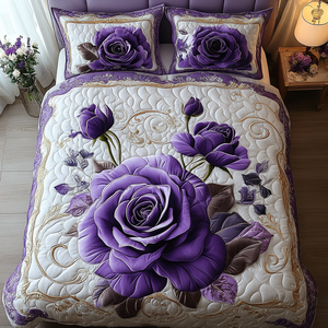 Amethyst Bloom Quilted Bedding Set NCU0DV3631