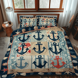 Anchor Bay 3-Piece Quilted Bedding Set NCU0TH1222