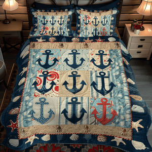 Anchor Bay 3-Piece Quilted Bedding Set NCU0TH1222