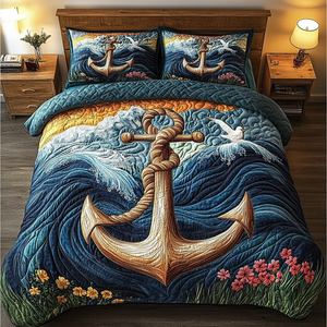 Anchor Haven 3-Piece Quilted Bedding Set NCU0DK3989