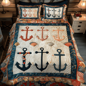 Anchor Haven 3-Piece Quilted Bedding Set NCU0TH1216