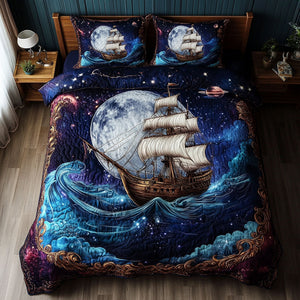 Anchored Elegance 3-Piece Quilted Bedding Set NCU0PT3582