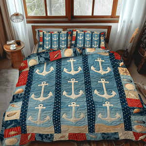 Anchors At Rest 3-Piece Quilted Bedding Set NCU0TH1225