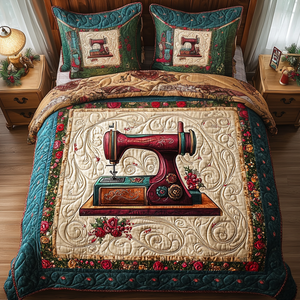 Antique Stitch Haven 3-Piece Quilted Bedding Set NCU0TL2126
