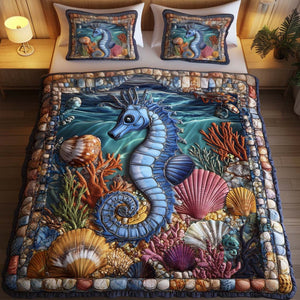 Aqua Haven 3-Piece Quilted Bedding Set NCU0NT2195