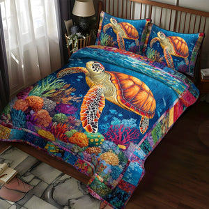 Aquatic Echoes 3-Piece Quilted Bedding Set NCU0PT2397