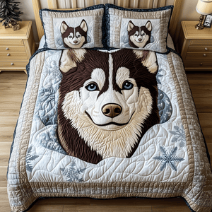Arctic Husky Escape 3-Piece Quilted Bedding Set NCU0TH2542